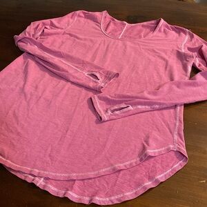 LULULEMON PINK LONG SLEEVE COTTON TOP🤍